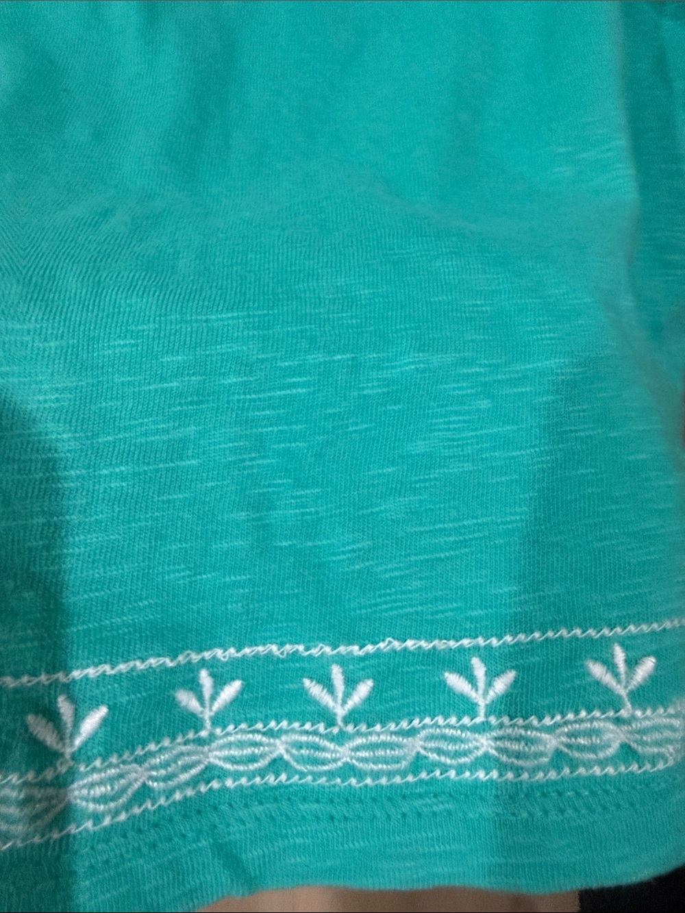 Talbots Turquoise Embroidered V-Notch Tunic - Picture 4 of 8